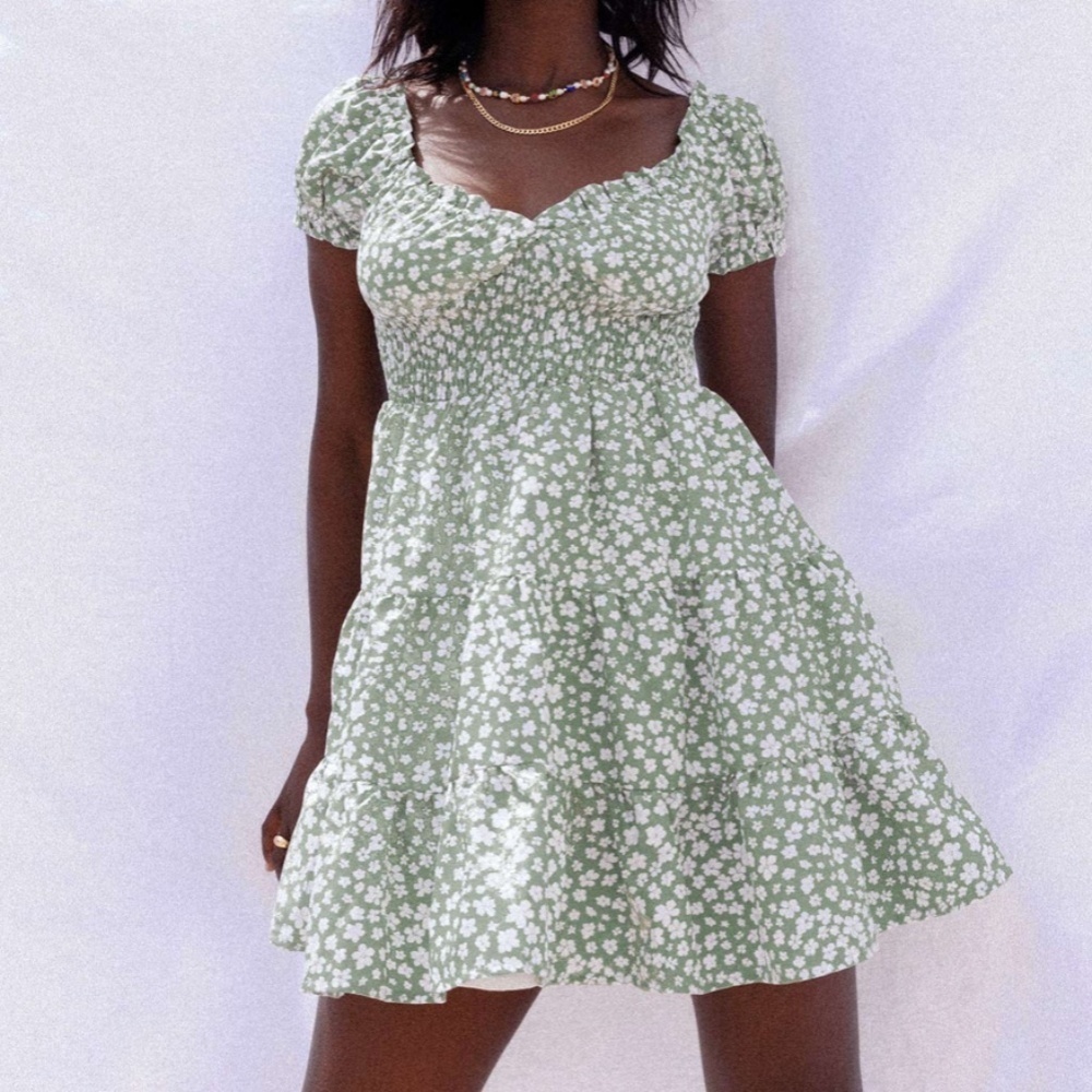 Women's Princess Polly Daniella Floral Mini Dress Babydoll Ruffle 8 Cottagecore